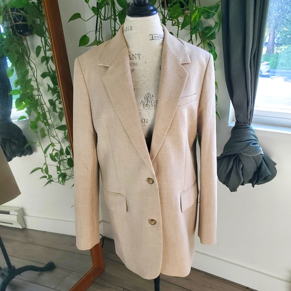 BABATON | Aritzia Heather Oat Beige Agency Blazer (Size M) - Picture 2 of 13